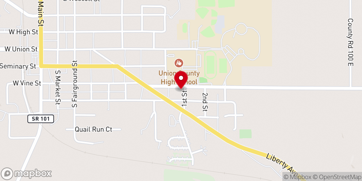 Map showing location of First Missionary Baptist Church