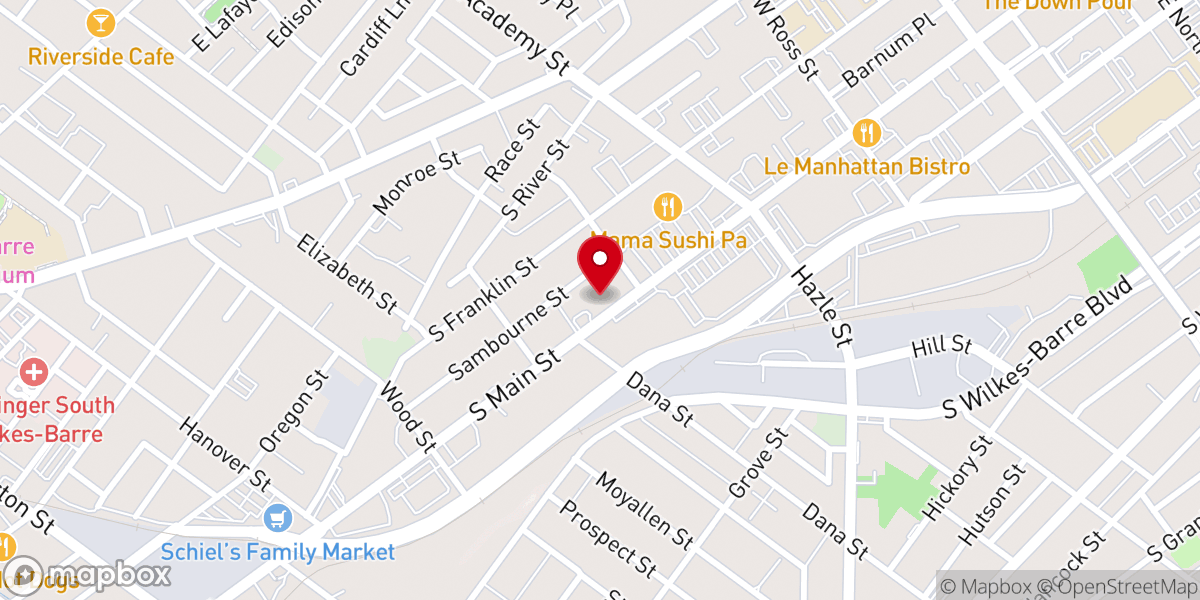 Map showing location of Messiah Lutheran Church