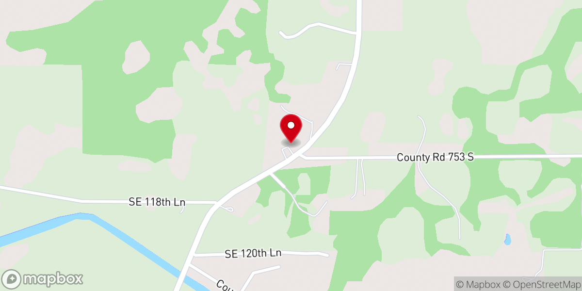 Map showing location of Gant Lake Baptist Church