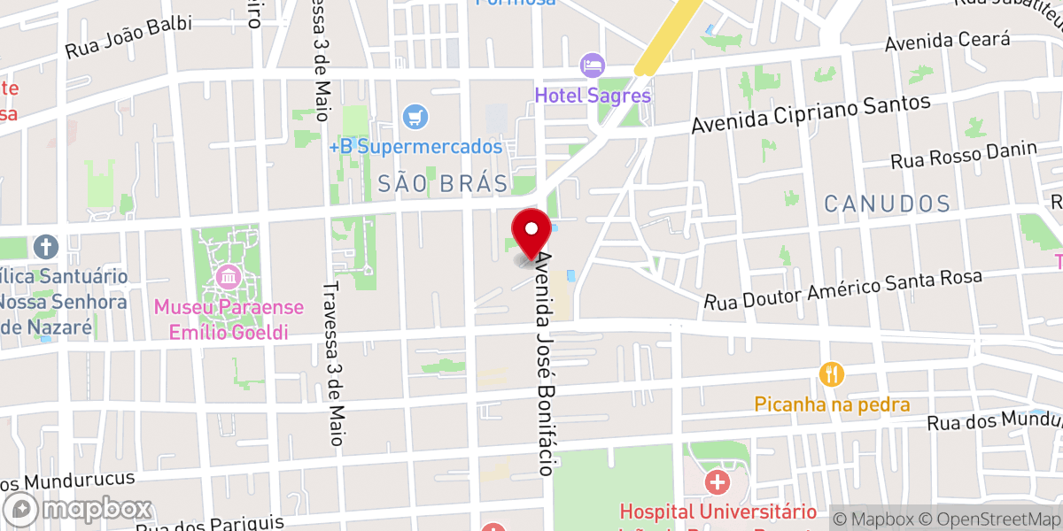Map showing location of Igreja Primeiro Amor