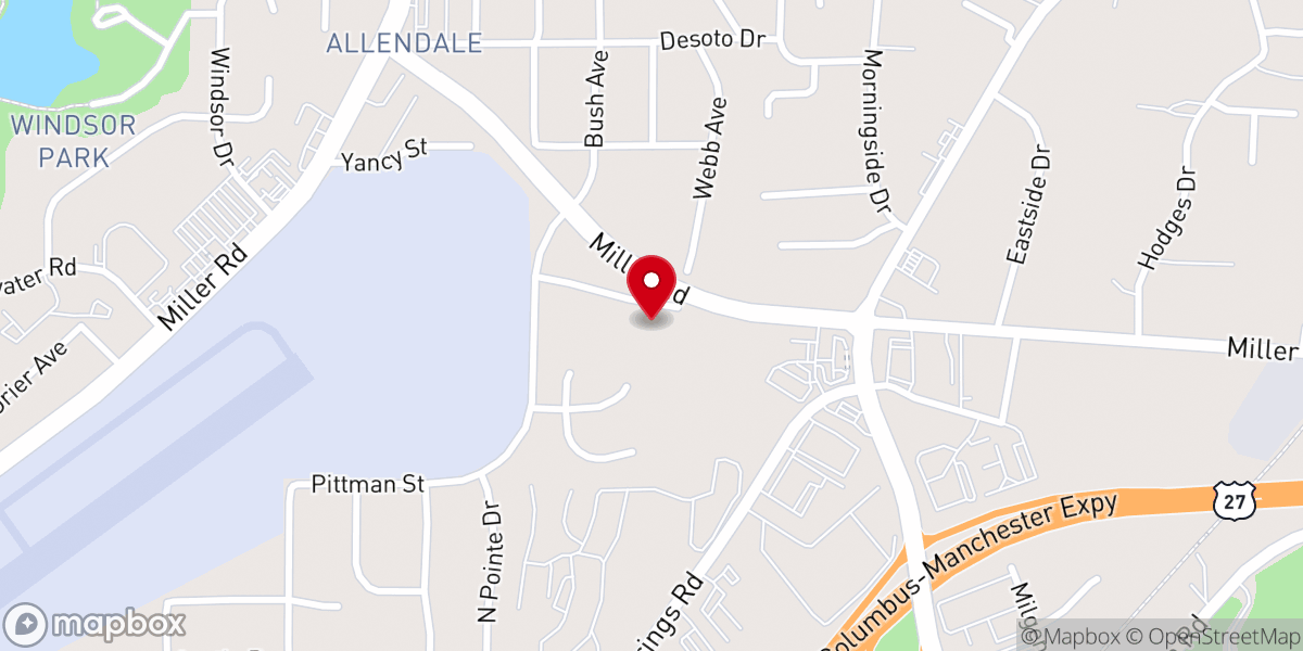 Map showing location of Striplin Terrace Church