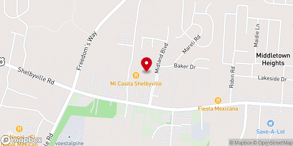 Map showing location of Southeast Christian Church - Shelby County Campus