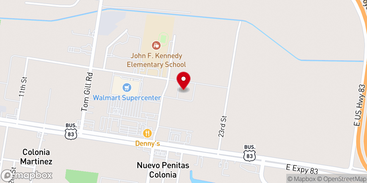 Map showing location of Las Alturas de Penitas