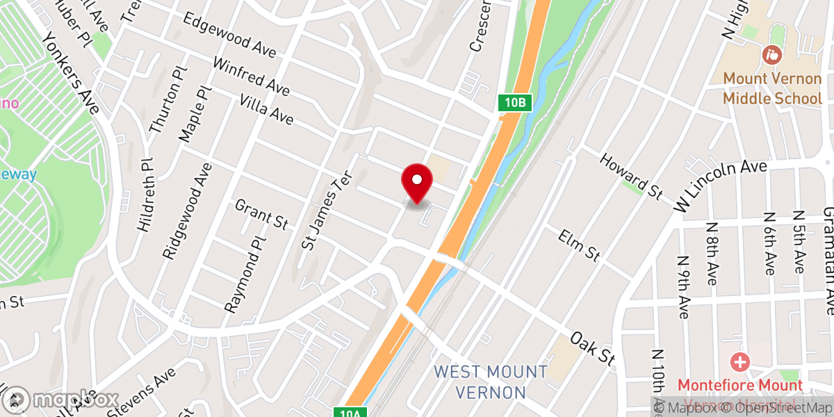 Map showing location of Crescent Place Reformed Church