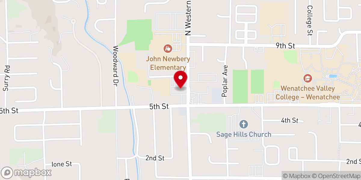 Map showing location of Wenatchee Seventh-day Adventist Church