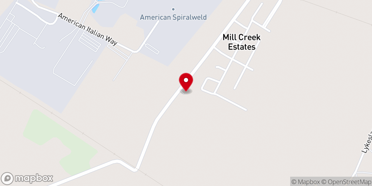 Map showing location of Mill Creek AME Church