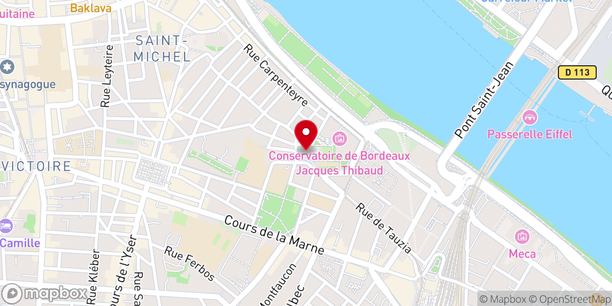 Map showing location of Église Sainte-Croix de Bordeaux