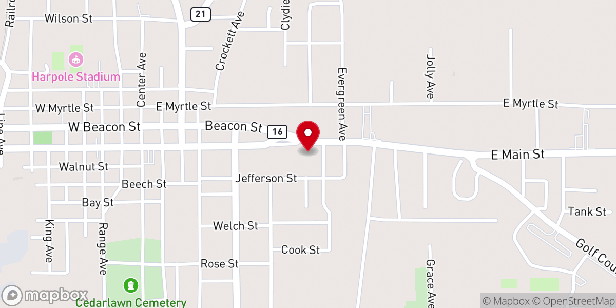 Map showing location of First Methodist Church