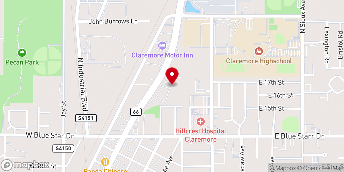 Map showing location of Cedar Point Church