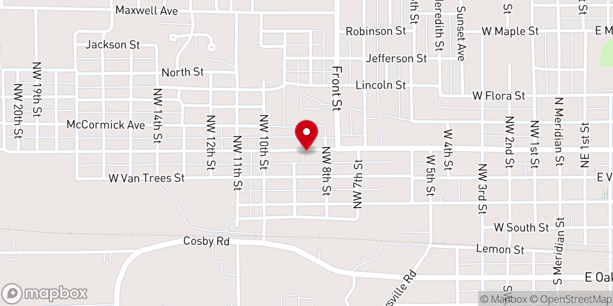Map showing location of Beulah A.M.E. Church