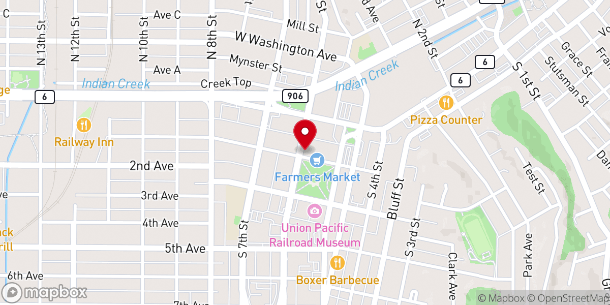 Map showing location of First Baptist Church