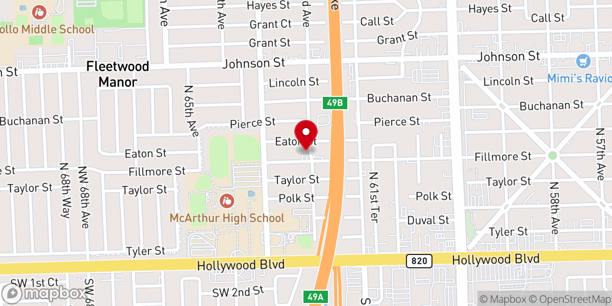 Map showing location of Pine Island Baptist Church