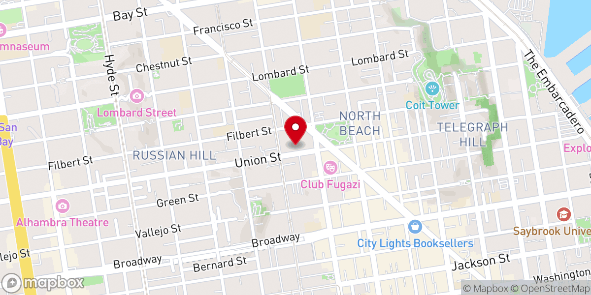 Map showing location of San Francisco Evangelical Free Church