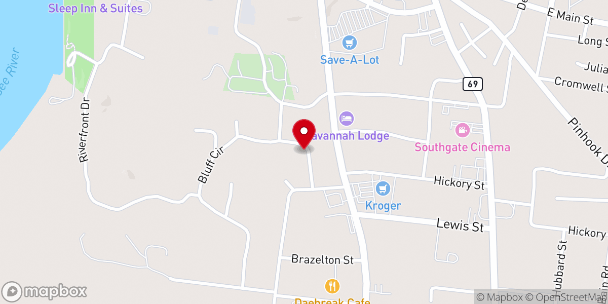 Map showing location of St Mark Baptist Church