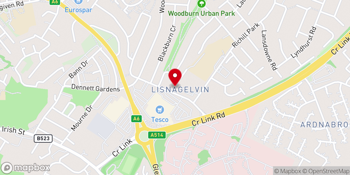 Map showing location of Londonderry Free Presbyterian Church
