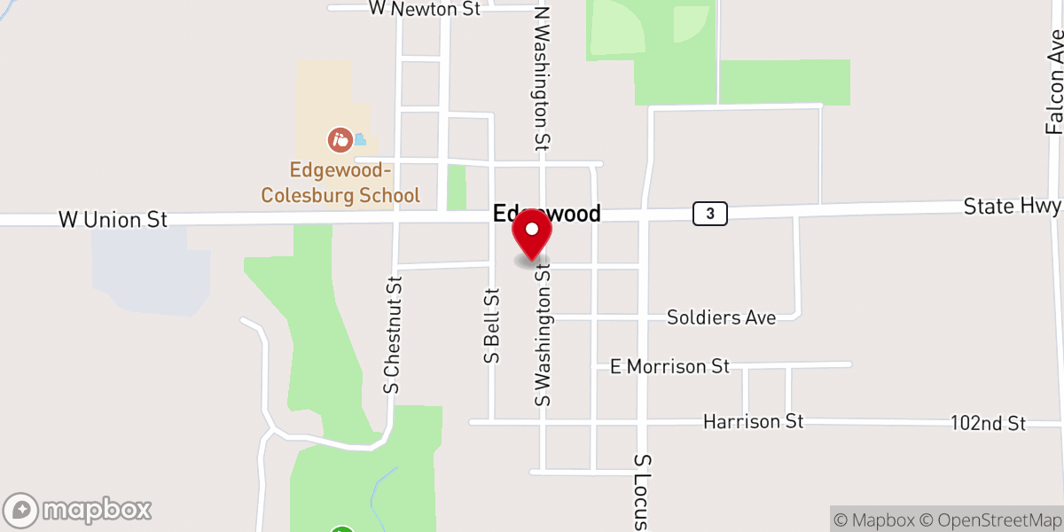Map showing location of Edgewood Bible Church