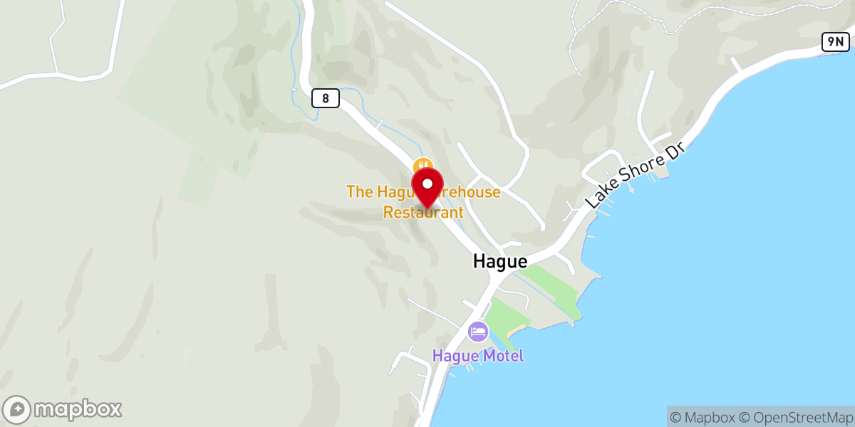 Map showing location of Hague Baptist Church