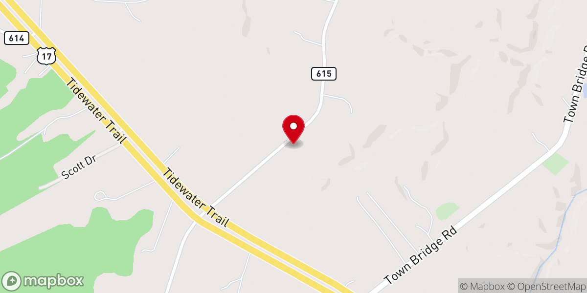Map showing location of Zion Branch Church