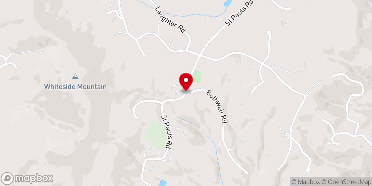 Map showing location of Blue Ridge Baptist Church
