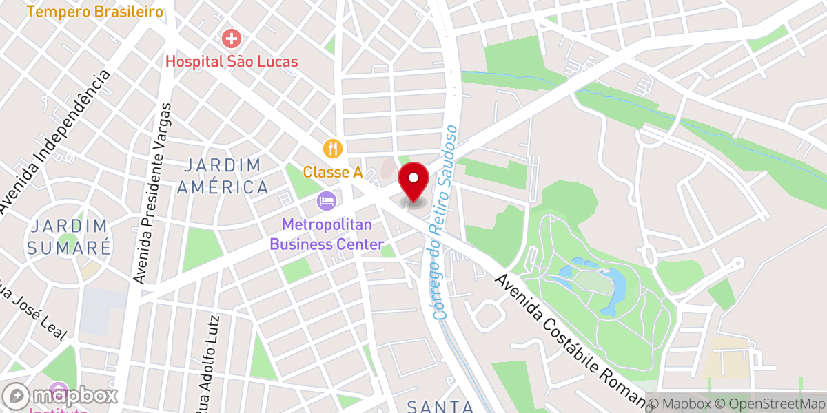 Map showing location of Igreja Batista da Lagoinha em Ribeirão Preto