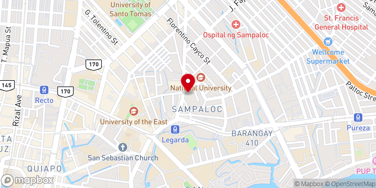 Map showing location of National Shrine and Parish of Our Lady of Loreto