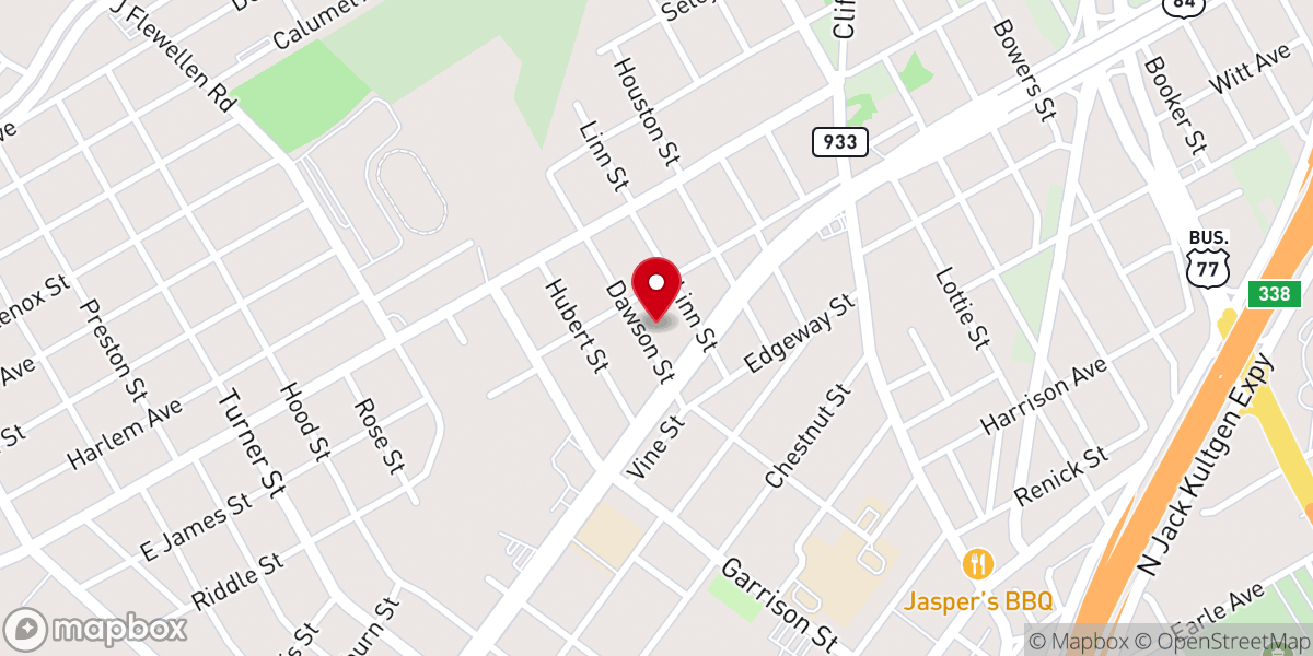 Map showing location of Trinity African Methodist Episcopal Church