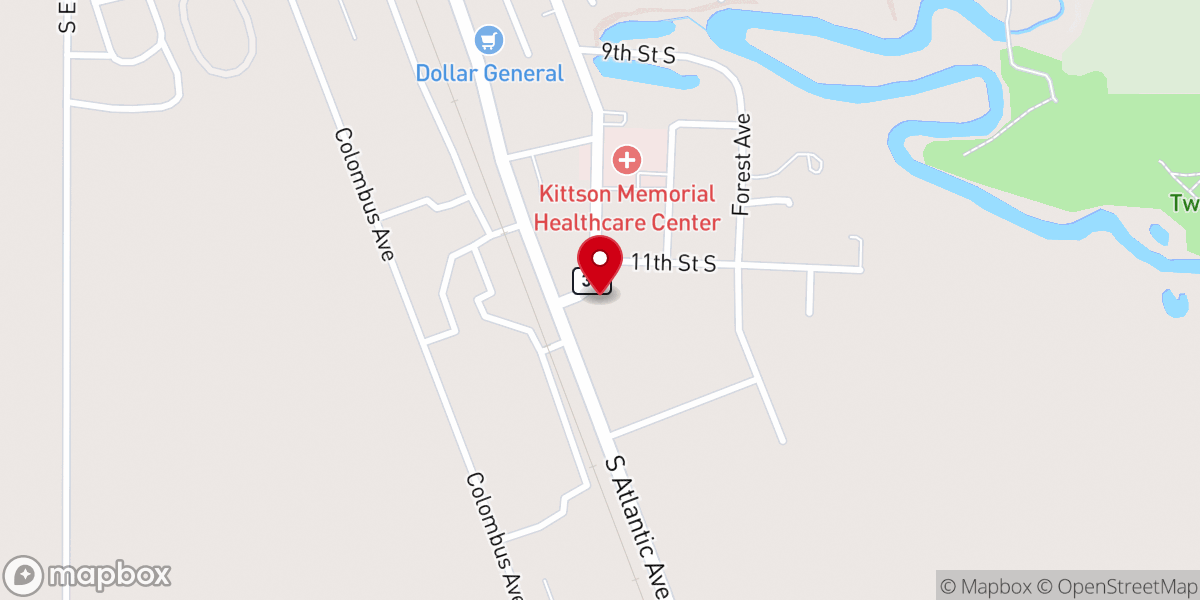 Map showing location of Assembly of God Church