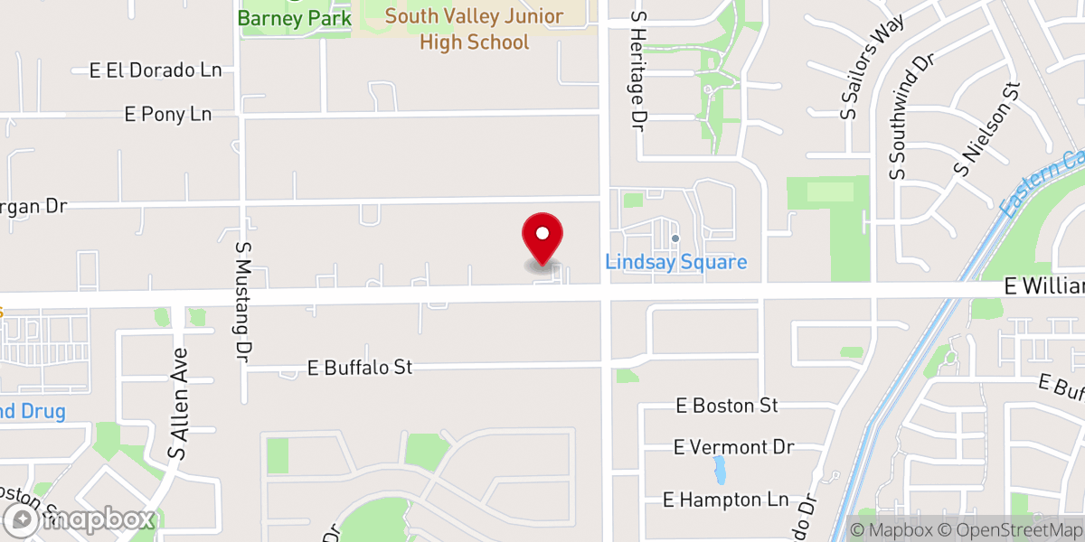 Map showing location of Southeast Valley Bible Church