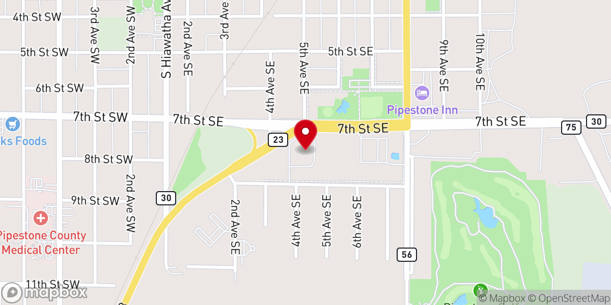 Map showing location of Peace United Methodist Church