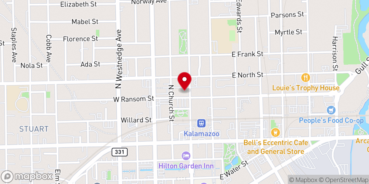 Map showing location of Second Baptist Church