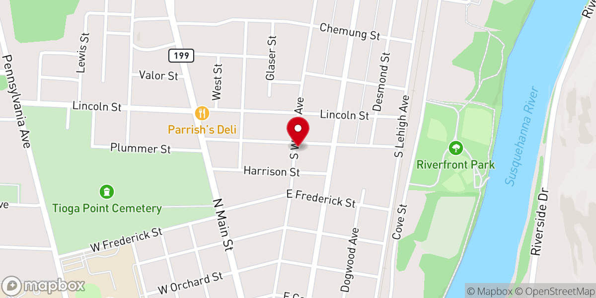 Map showing location of Valley Cities Church of Christ