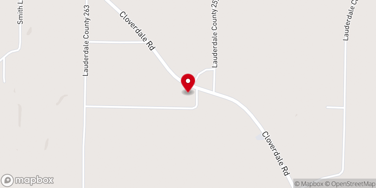 Map showing location of Cloverdale First Baptist Church