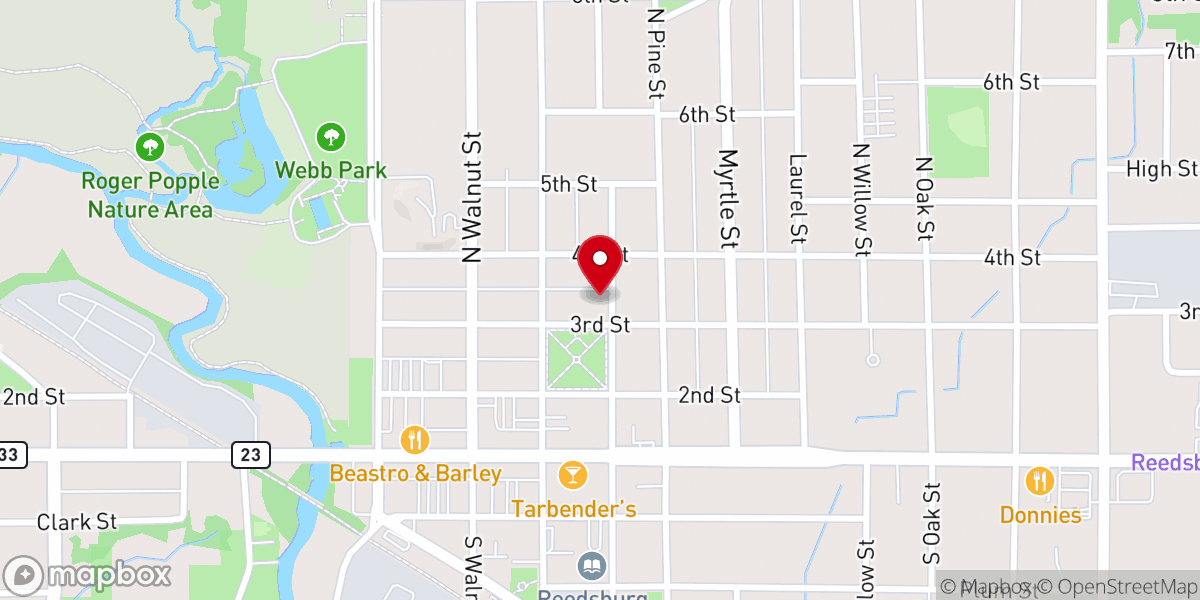 Map showing location of First Baptist Church