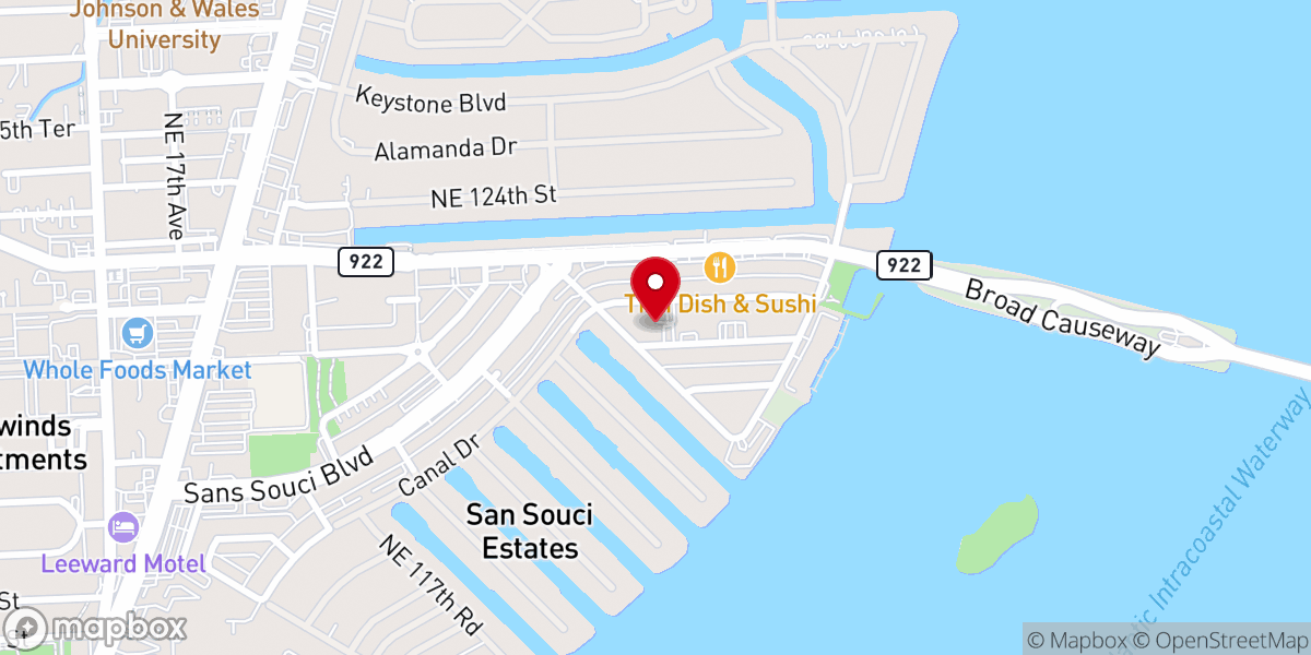 Map showing location of Harvest Miami