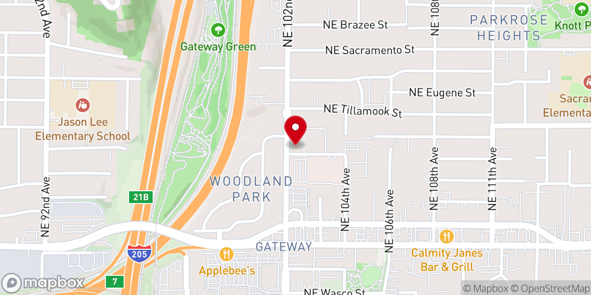 Map showing location of Woodland Park Chapel