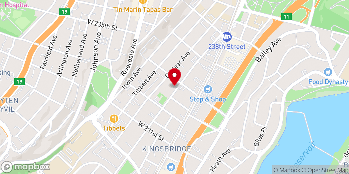 Map showing location of St. Peter Greek Orthodox Church