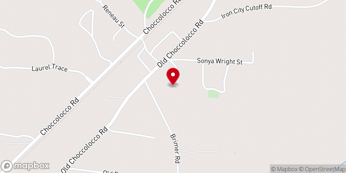 Map showing location of New Prospect Baptist Church