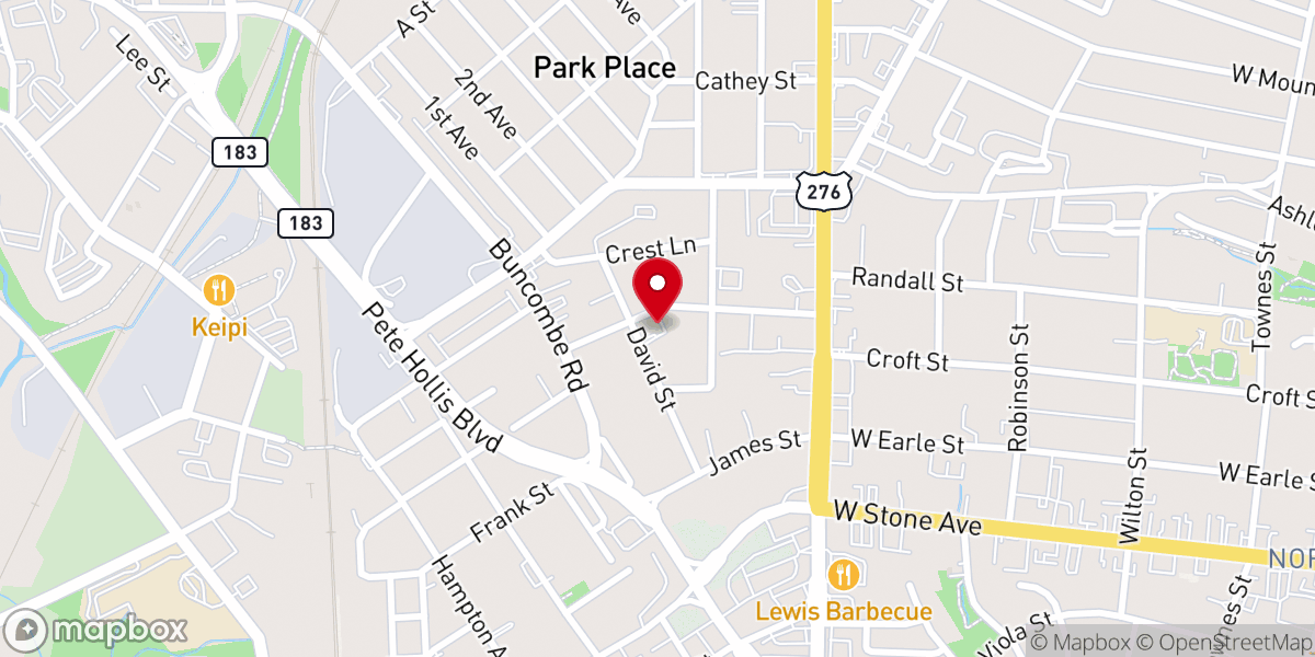 Map showing location of Greenville Community Church