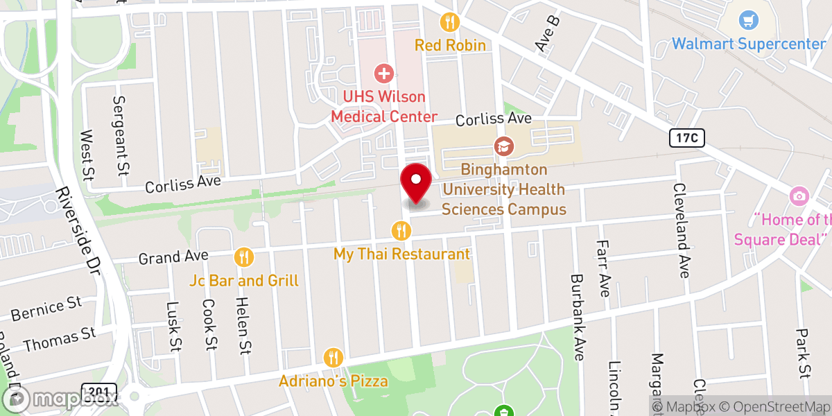 Map showing location of Bridge Community Center