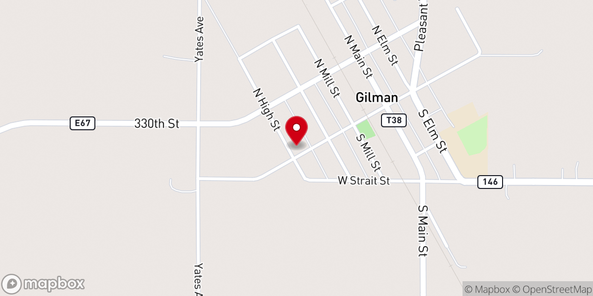 Map showing location of Gilman Community Church