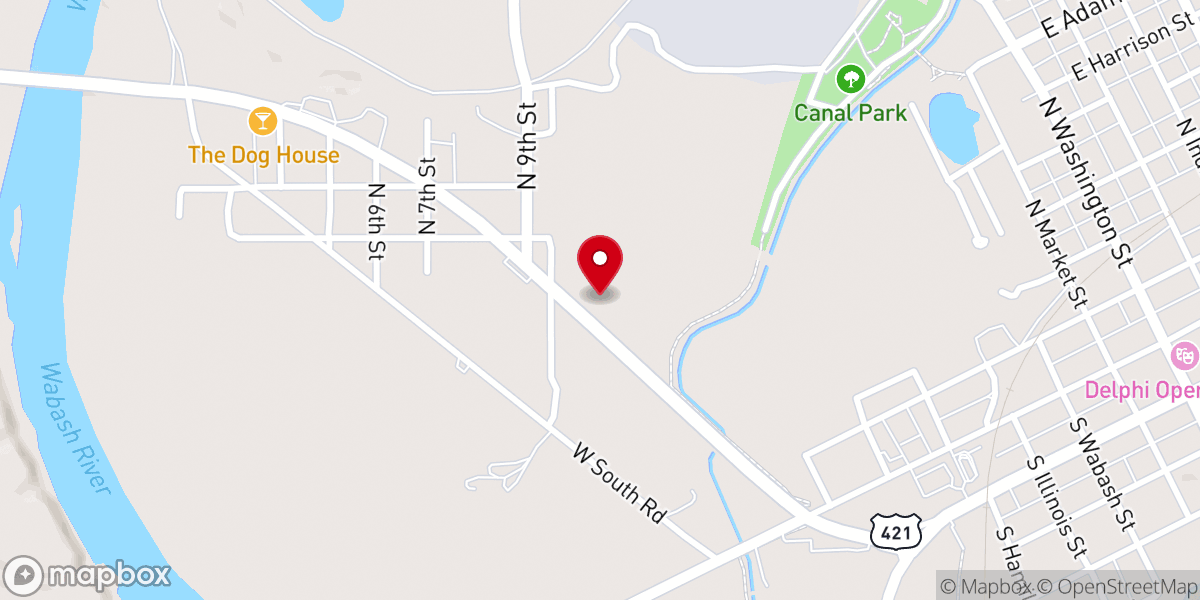 Map showing location of Schoenstatt Wayside Shrine Delphi, Indiana