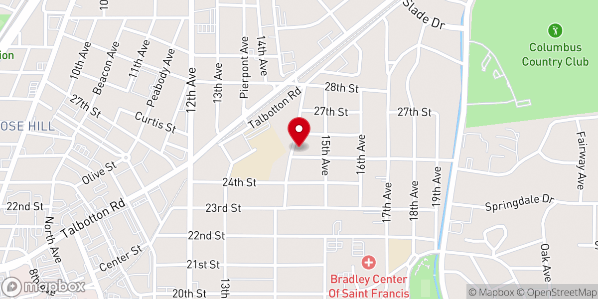 Map showing location of Antioch Baptist Church