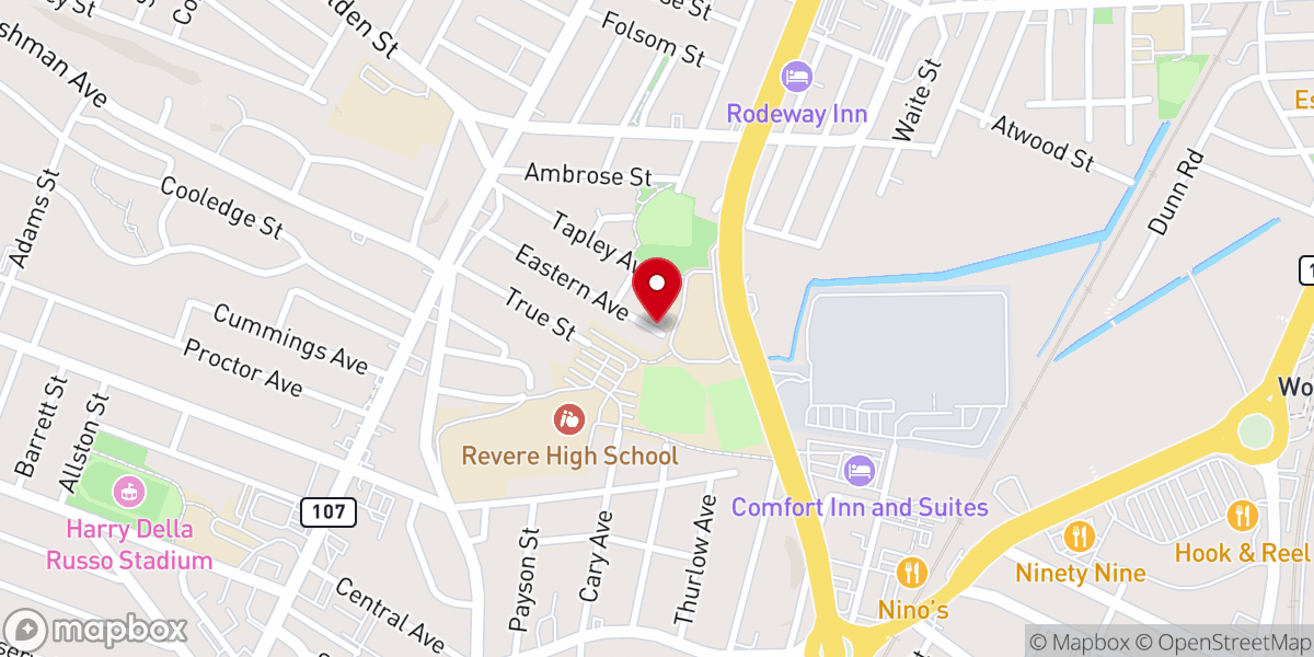 Map showing location of Igreja Lagoinha Boston