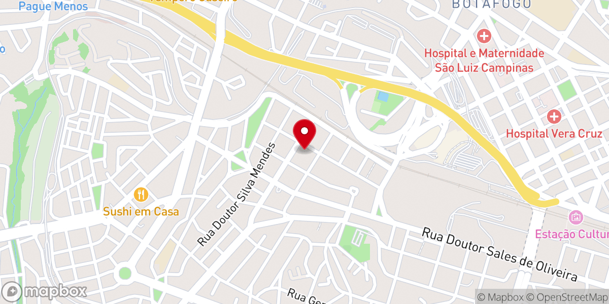 Map showing location of Igreja Cristo Vida Nova de Campinas
