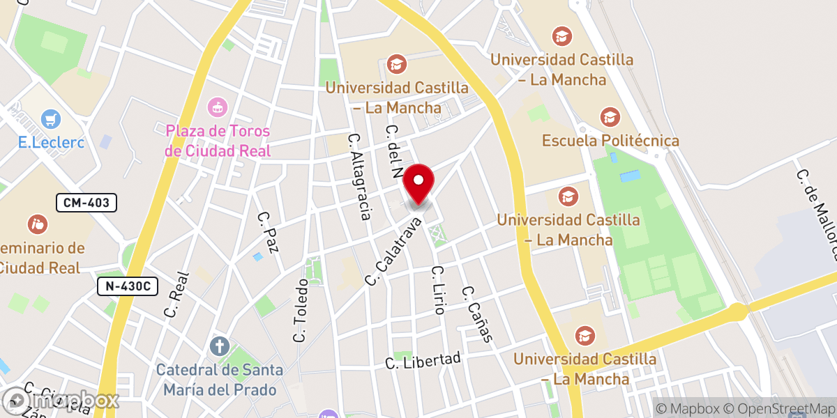 Map showing location of Restaurante La Abadia de calatrava
