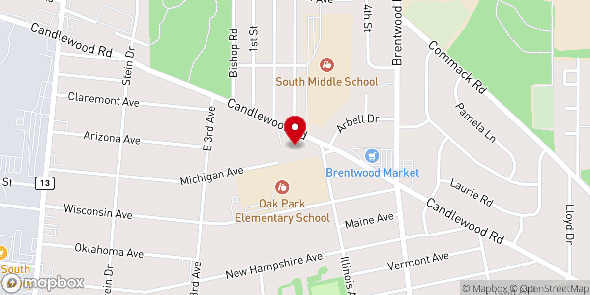 Map showing location of Prince of Peace Lutheran Church