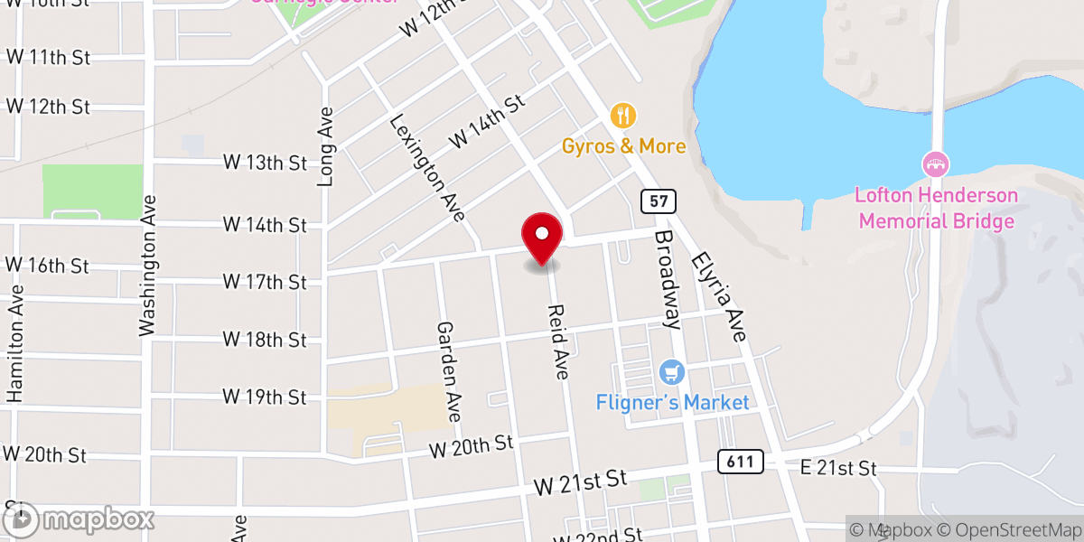 Map showing location of First Spanish Evangelical Disciples of Christ Church