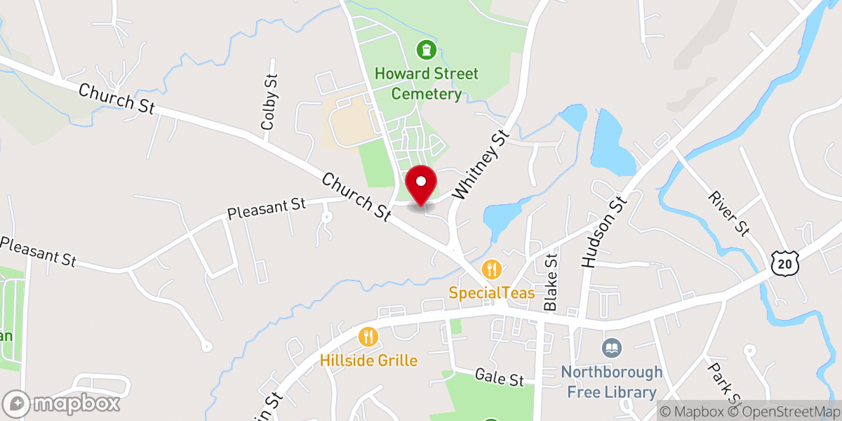 Map showing location of First Parish Northboro Unitarian Universalist