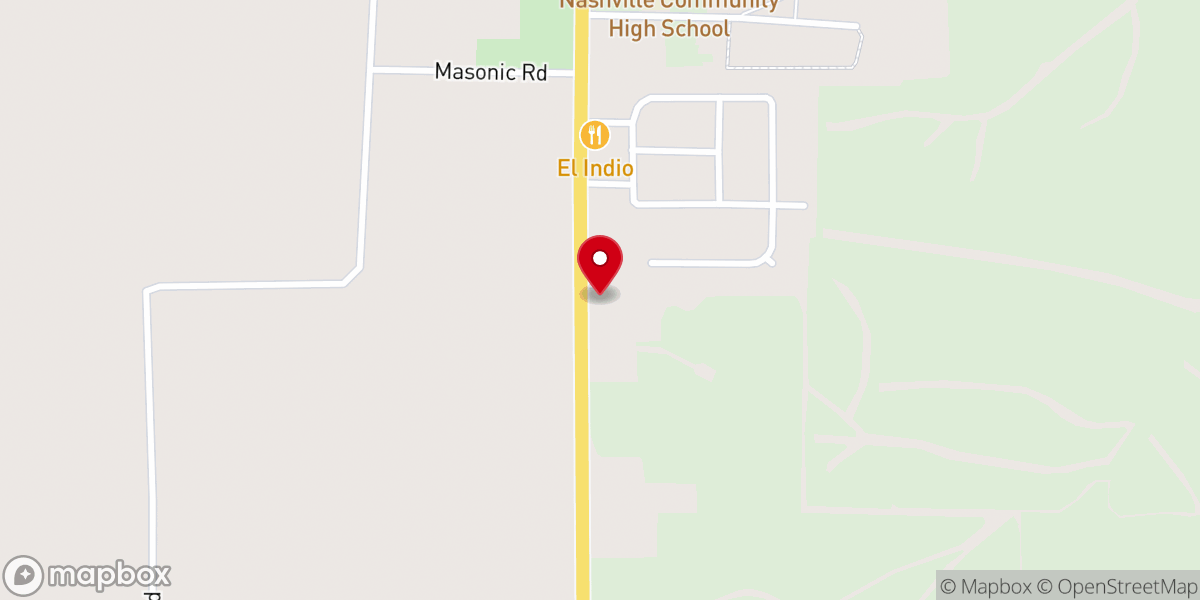 Map showing location of Nashville Assembly of God Church
