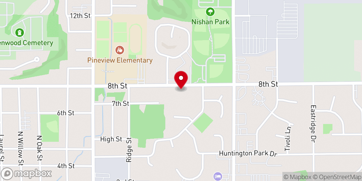 Map showing location of Faith Lutheran Church